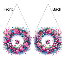 Load image into Gallery viewer, Acrylic Christmas Wreath Diamond Art Hanging Pendant Diamond Painting Home Decor
