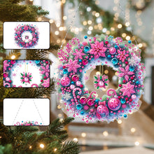 Load image into Gallery viewer, Acrylic Christmas Wreath Diamond Art Hanging Pendant Diamond Painting Home Decor
