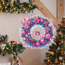 Load image into Gallery viewer, Acrylic Christmas Wreath Diamond Art Hanging Pendant Diamond Painting Home Decor
