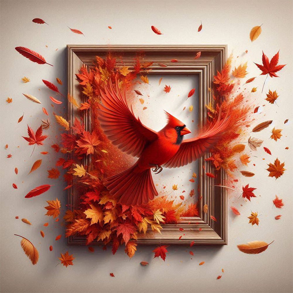Diamond Painting - Full Round - Run out of the frame red tit (40*40CM)