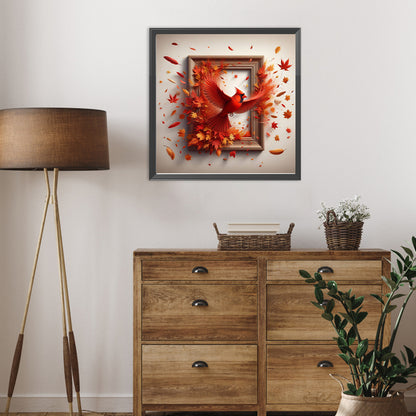 Diamond Painting - Full Round - Run out of the frame red tit (40*40CM)