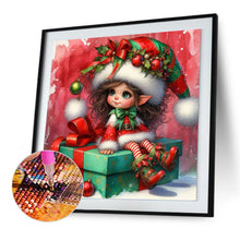 Load image into Gallery viewer, Diamond Painting - Full Round - Christmas curly-haired elf girl (30*30CM)
