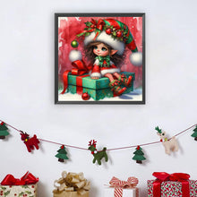 Load image into Gallery viewer, Diamond Painting - Full Round - Christmas curly-haired elf girl (30*30CM)

