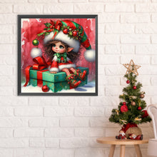 Load image into Gallery viewer, Diamond Painting - Full Round - Christmas curly-haired elf girl (30*30CM)

