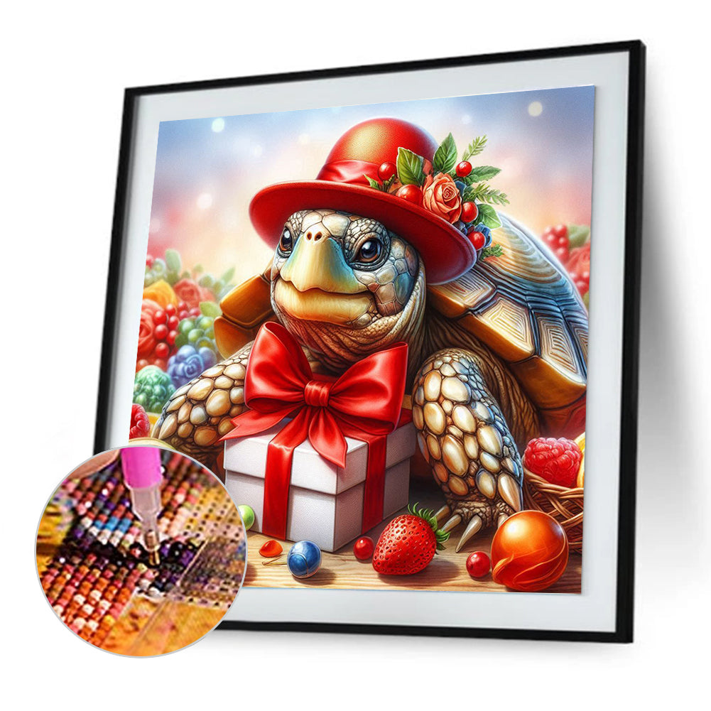 Diamond Painting - Full Round - Gift hat turtle (30*30CM)