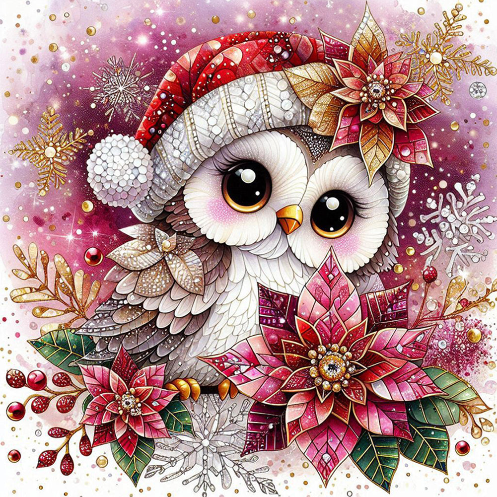 Diamond Painting - Full Round - Christmas cat head Eagle (30*30CM)