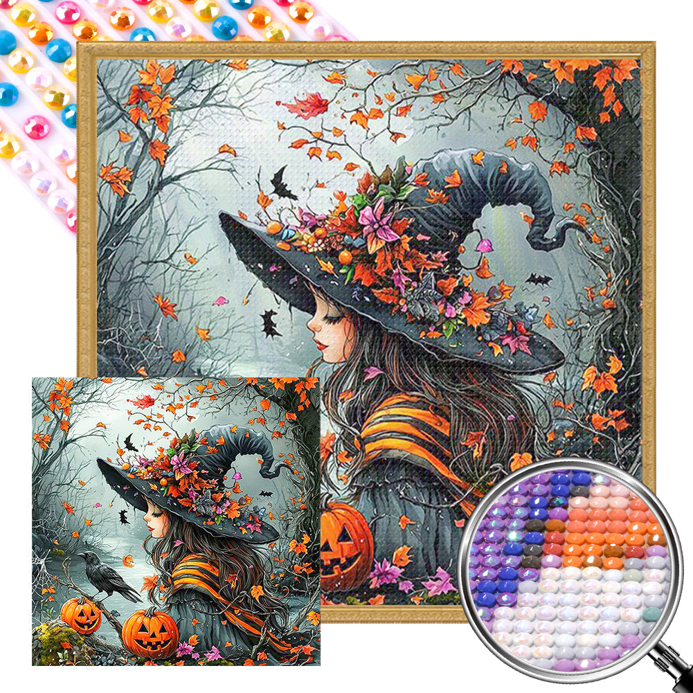 AB Diamond Painting - Full Round - Autumn Witch (40*40CM)