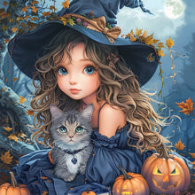Load image into Gallery viewer, AB Diamond Painting - Full Round - Autumn Witch (40*40CM)
