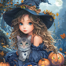 Load image into Gallery viewer, AB Diamond Painting - Full Round - Autumn Witch (40*40CM)
