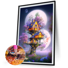 Load image into Gallery viewer, AB Diamond Painting - Full Round - Mysterious Tree House Under the Moon (40*60CM)
