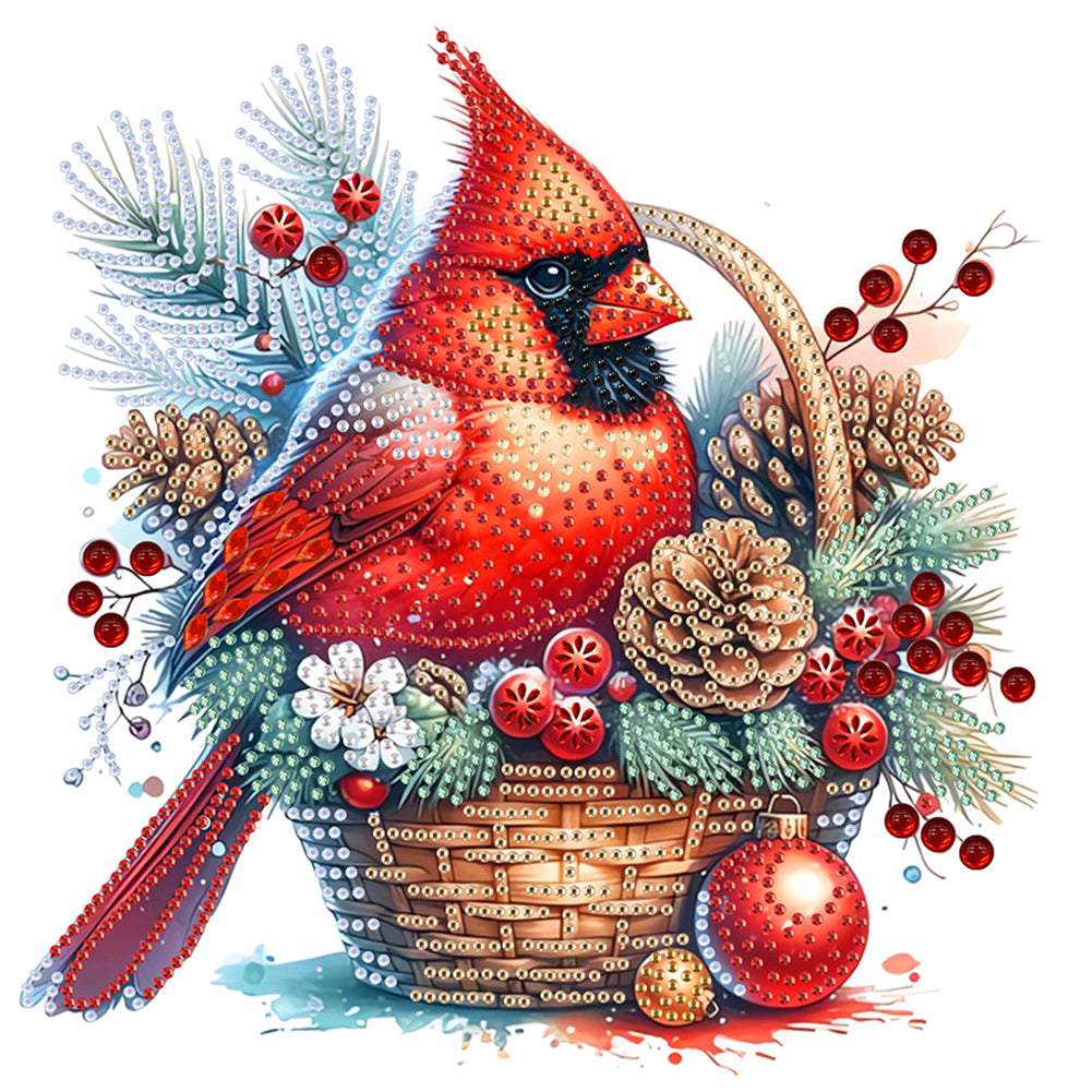 Diamond Painting - Partial Special Shaped - Christmas Cardinal (30*30CM)