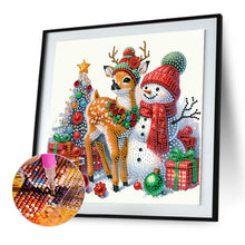Load image into Gallery viewer, Diamond Painting - Partial Special Shaped - Christmas Elk and Snowman (30*30CM)
