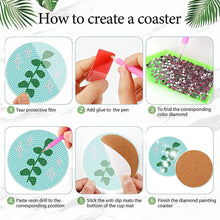 Load image into Gallery viewer, 8Pcs Wooden Leaves 5D Diamond Painting Kits Diamond Art Coasters for Party Decor
