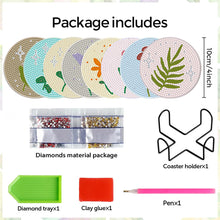 Load image into Gallery viewer, 8Pcs Wooden Leaves 5D Diamond Painting Kits Diamond Art Coasters for Party Decor
