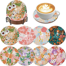 Load image into Gallery viewer, 8Pcs Wooden Leaves 5D Diamond Painting Kits Diamond Art Coasters for Party Decor
