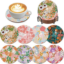 Load image into Gallery viewer, 8Pcs Wooden Leaves 5D Diamond Painting Kits Diamond Art Coasters for Party Decor

