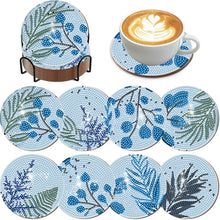 Load image into Gallery viewer, 8Pcs Wooden Leaves 5D Diamond Painting Kits Diamond Art Coasters for Party Decor
