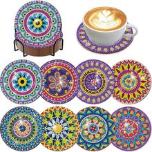 Load image into Gallery viewer, 8Pcs Wooden Leaves 5D Diamond Painting Kits Diamond Art Coasters for Party Decor
