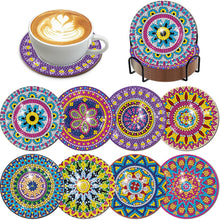 Load image into Gallery viewer, 8Pcs Wooden Leaves 5D Diamond Painting Kits Diamond Art Coasters for Party Decor
