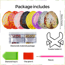 Load image into Gallery viewer, 8Pcs Wooden Leaves 5D Diamond Painting Kits Diamond Art Coasters for Party Decor
