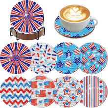 Load image into Gallery viewer, 8Pcs Wooden Leaves 5D Diamond Painting Kits Diamond Art Coasters for Party Decor
