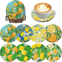 Load image into Gallery viewer, 8Pcs Wooden Leaves 5D Diamond Painting Kits Diamond Art Coasters for Party Decor
