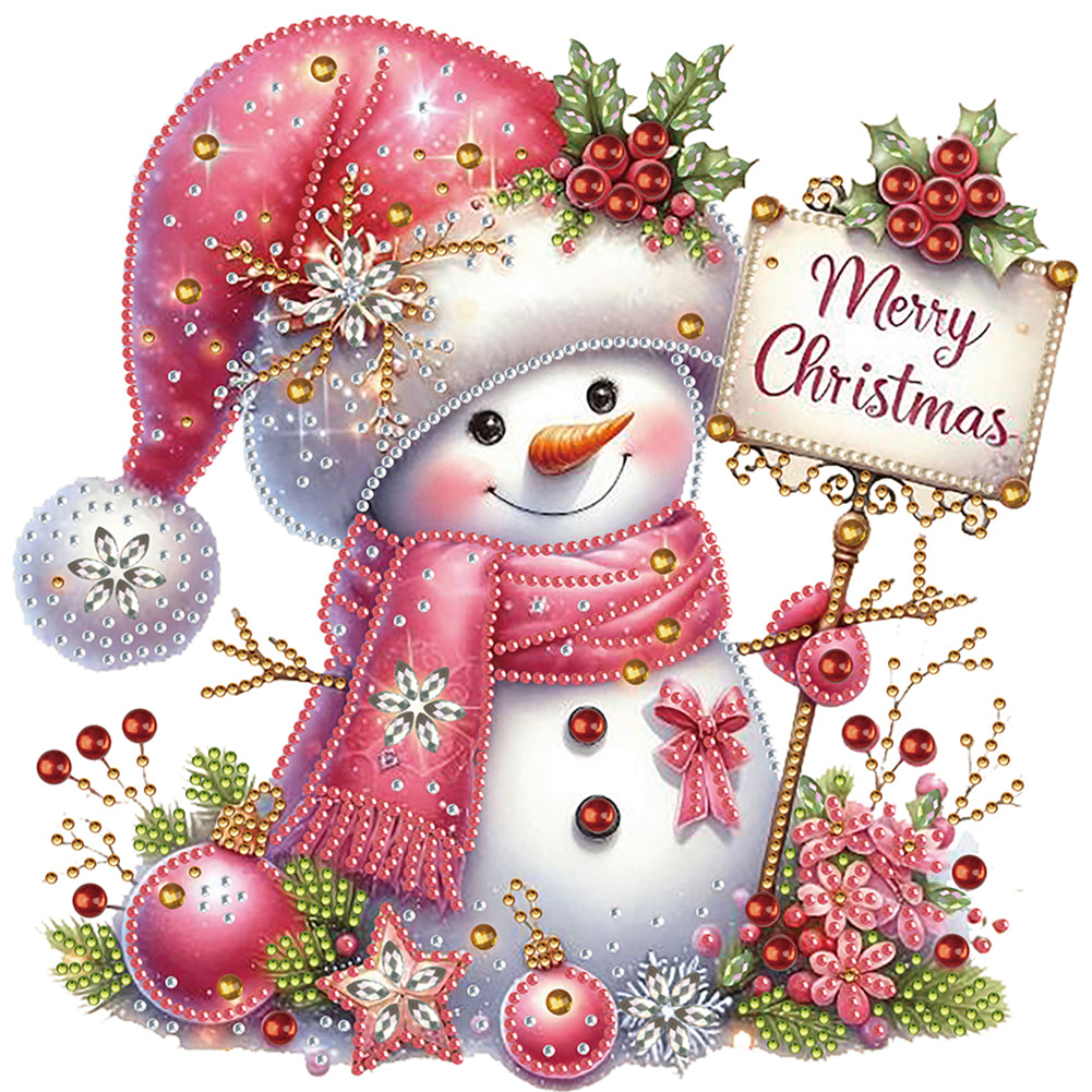 Diamond Painting - Partial Special Shaped - Christmas Snowman (30*30CM)