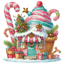 Load image into Gallery viewer, Diamond Painting - Partial Special Shaped - Christmas Ice Cream House (30*30CM)

