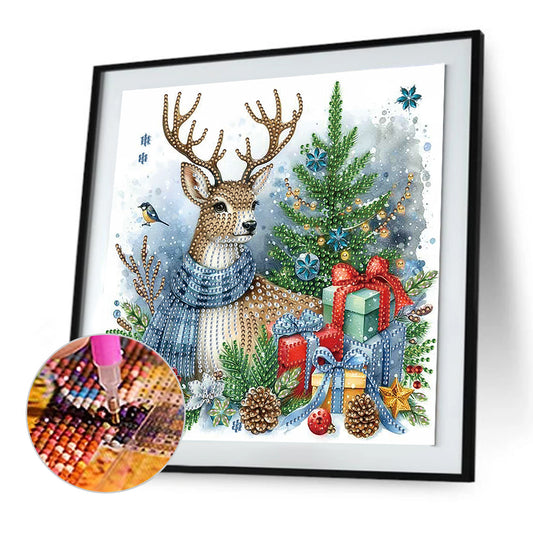 Diamond Painting - Partial Special Shaped - Christmas Elk (30*30CM)