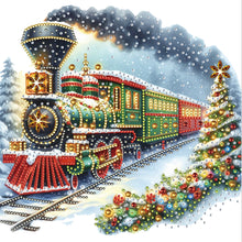 Load image into Gallery viewer, Diamond Painting - Partial Special Shaped - Christmas Train (30*30CM)
