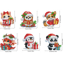 Load image into Gallery viewer, 6Pcs Acrylic Christmas Animals Diamond Art Magnets Decals for Fridge Whiteboards
