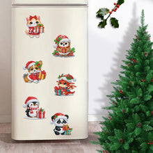 Load image into Gallery viewer, 6Pcs Acrylic Christmas Animals Diamond Art Magnets Decals for Fridge Whiteboards
