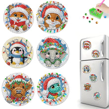 Load image into Gallery viewer, 6Pcs Acrylic Christmas Animals Diamond Art Magnets Decals for Fridge Whiteboards
