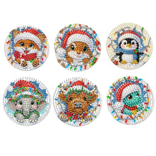 Load image into Gallery viewer, 6Pcs Acrylic Christmas Animals Diamond Art Magnets Decals for Fridge Whiteboards

