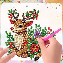 Load image into Gallery viewer, 6Pcs Acrylic Christmas Animals Diamond Art Magnets Decals for Fridge Whiteboards
