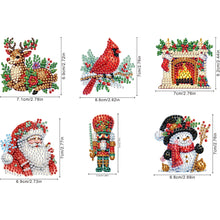 Load image into Gallery viewer, 6Pcs Acrylic Christmas Animals Diamond Art Magnets Decals for Fridge Whiteboards
