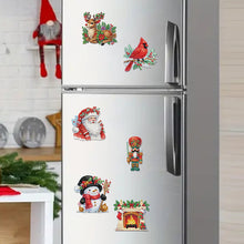 Load image into Gallery viewer, 6Pcs Acrylic Christmas Animals Diamond Art Magnets Decals for Fridge Whiteboards
