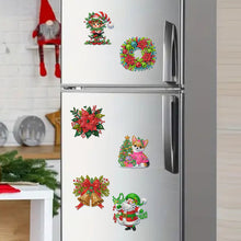 Load image into Gallery viewer, 6Pcs Acrylic Christmas Animals Diamond Art Magnets Decals for Fridge Whiteboards

