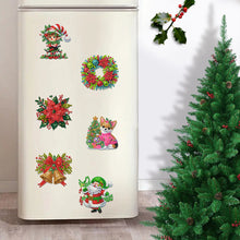 Load image into Gallery viewer, 6Pcs Acrylic Christmas Animals Diamond Art Magnets Decals for Fridge Whiteboards
