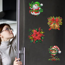 Load image into Gallery viewer, 6Pcs Acrylic Christmas Animals Diamond Art Magnets Decals for Fridge Whiteboards
