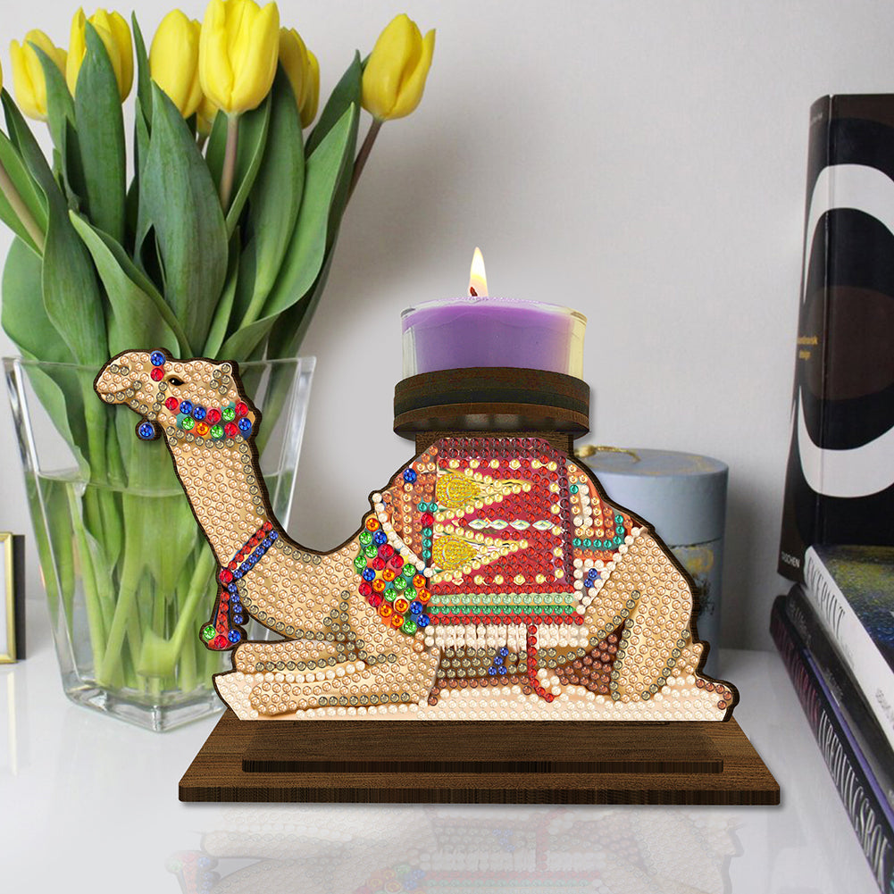 Animal Desktop 5D DIY Diamond Painting Art Candle Holder Unique Artistic Gift