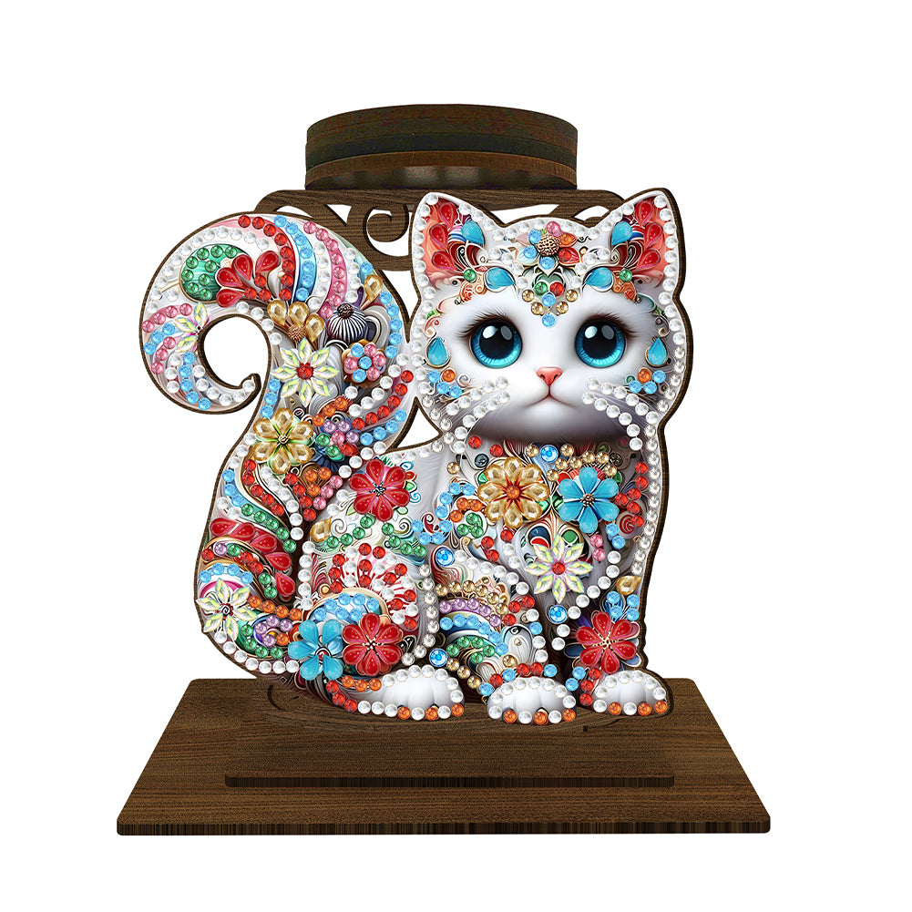 Animal Desktop 5D DIY Diamond Painting Art Candle Holder Unique Artistic Gift