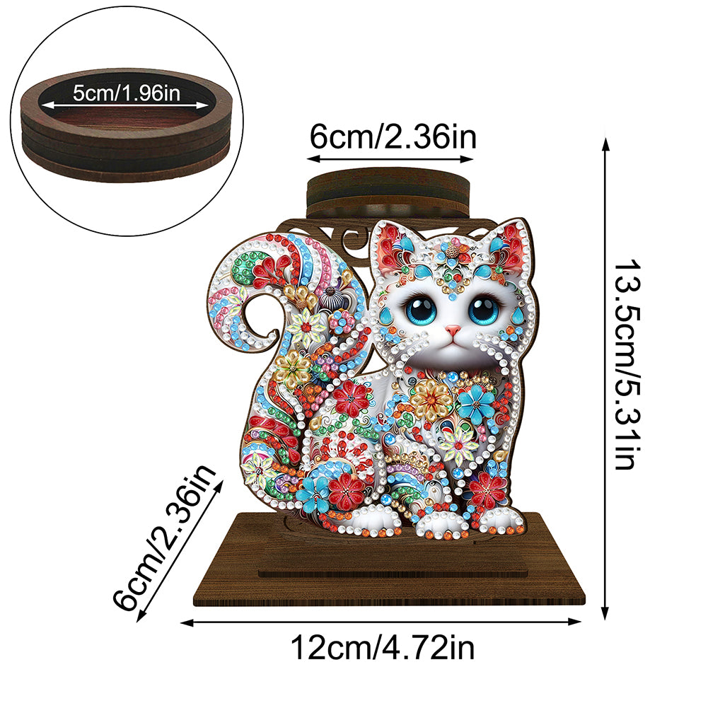 Animal Desktop 5D DIY Diamond Painting Art Candle Holder Unique Artistic Gift