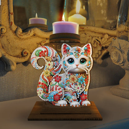 Animal Desktop 5D DIY Diamond Painting Art Candle Holder Unique Artistic Gift