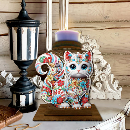 Animal Desktop 5D DIY Diamond Painting Art Candle Holder Unique Artistic Gift