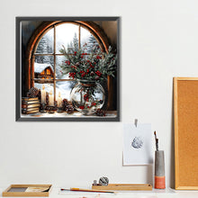 Load image into Gallery viewer, Diamond Painting - Full Round - Christmas Snow Scene Window Sill (40*40CM)

