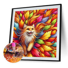 Load image into Gallery viewer, Diamond Painting - Full Round - Leaf Orange Cat (40*40CM)
