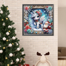 Load image into Gallery viewer, Diamond Painting - Full Round - Santa Claus and Unicorn (40*40CM)
