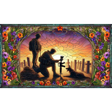 Load image into Gallery viewer, Diamond Painting - Full Round - Glass Art - Dusk Warriors and War Dogs Hounds (40*70CM)
