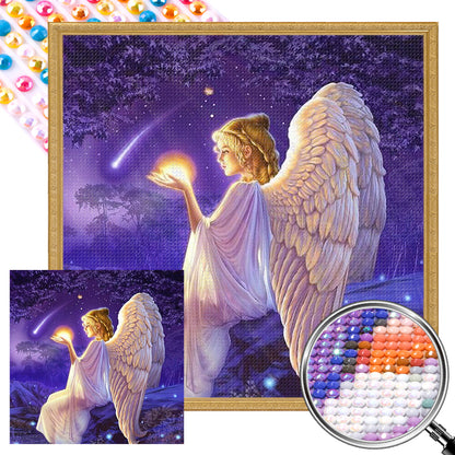 AB Diamond Painting - Full Round - Angels under the night sky (40*40CM)